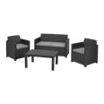 Conjunto Merano 2 sillones+sof&aacute; + mesa auxiliar. Antracita